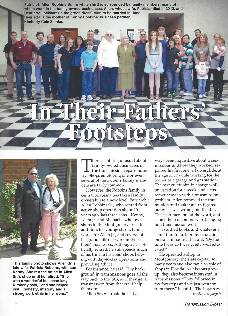 Allen Robbins Family - Transmission Digest Article